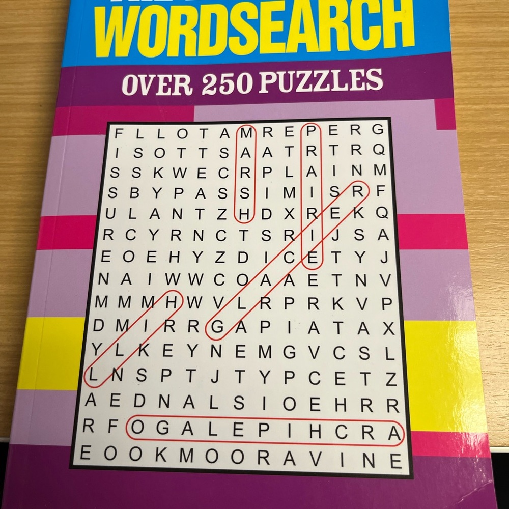 Wordsearch Puzzle Book - Purple and Yellow